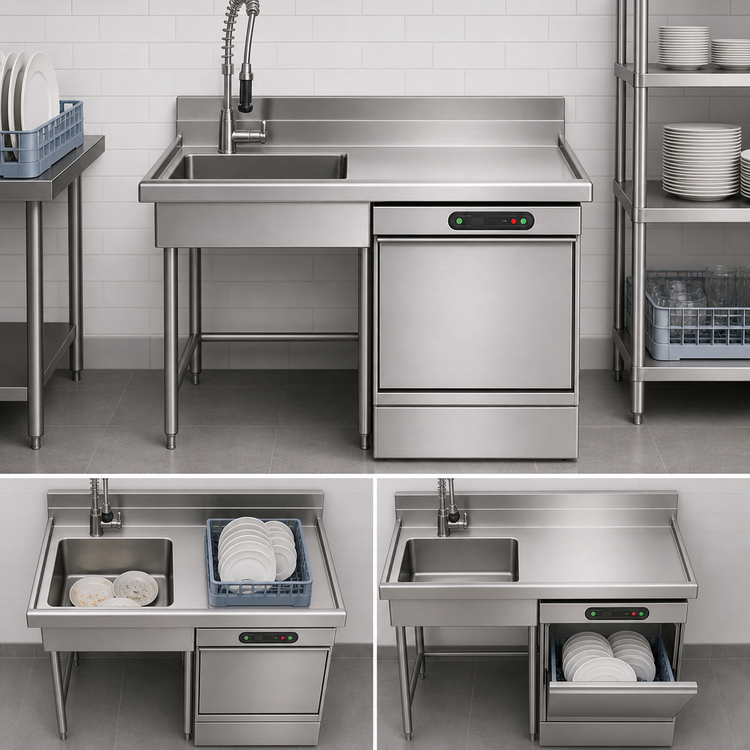 Product image #3 for 48-Inch Right-Hand Soiled Dishtable for Undercounter Dishwasher