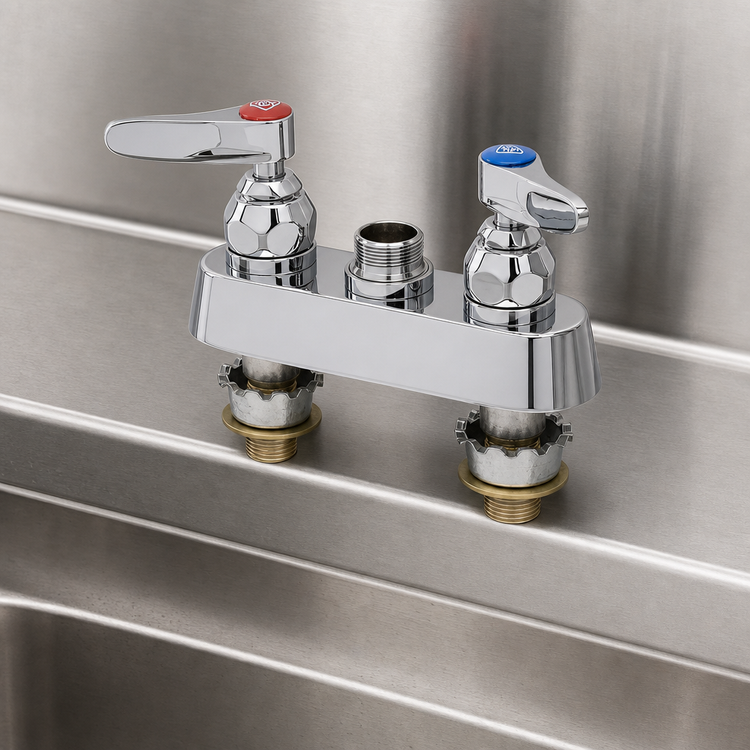 Product image #3 for T&S Brass B-1110-XS-LNM Deck Mount Workboard Faucet, 4-Inch Centers, Less Nozzle