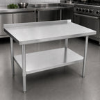 Thumbnail image #3 for John Boos Stallion UFBLS4818 48 x 18-Inch 18/430 Stainless Steel Work Table with 1-1/2-Inch Backsplash and Adjustable Undershelf
