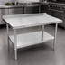 Thumbnail image #3 for John Boos Stallion 48-Inch x 18-Inch Stainless Steel Work Table with 1-1/2-Inch Backsplash and Undershelf