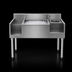 Thumbnail image #3 for Eagle Group 1800 Series 50 Inch Underbar Ice Bin/Cocktail Station with Center Ice Bin and Blender Recess