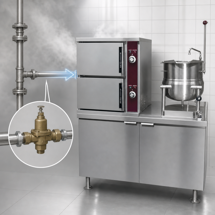 Product image #3 for Crown DCX-10-6 Two Compartment Direct Steam Convection Steamer with 6 Gallon Kettle