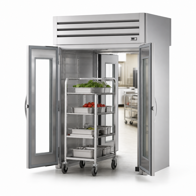 Product image #3 for True SPEC SERIES 2-Section Roll-Thru Refrigerator with Glass Front Doors and Solid Rear Doors