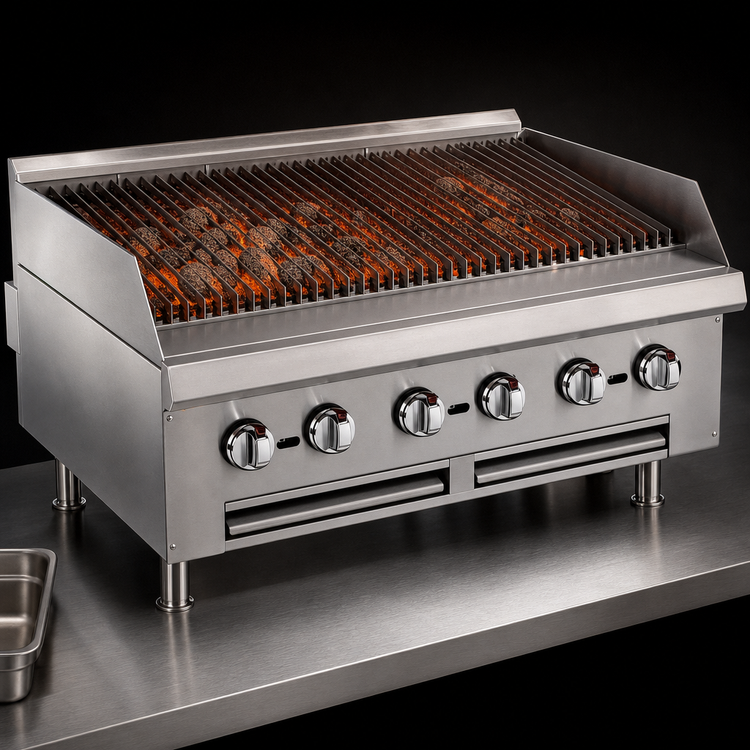 Product image #3 for Southbend 24-Inch Countertop Gas Charbroiler with Lava Rock Briquettes and Two-Sided Grid
