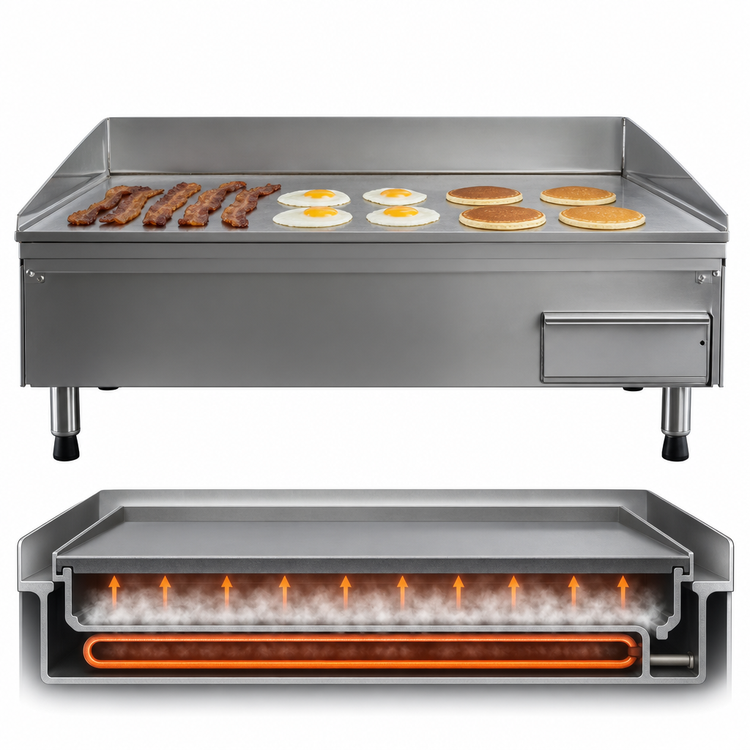 Product image #3 for AccuTemp AccuSteam Electric Steam-Heated Countertop Griddle, 24 x 30 Inch Cooking Surface, 208V