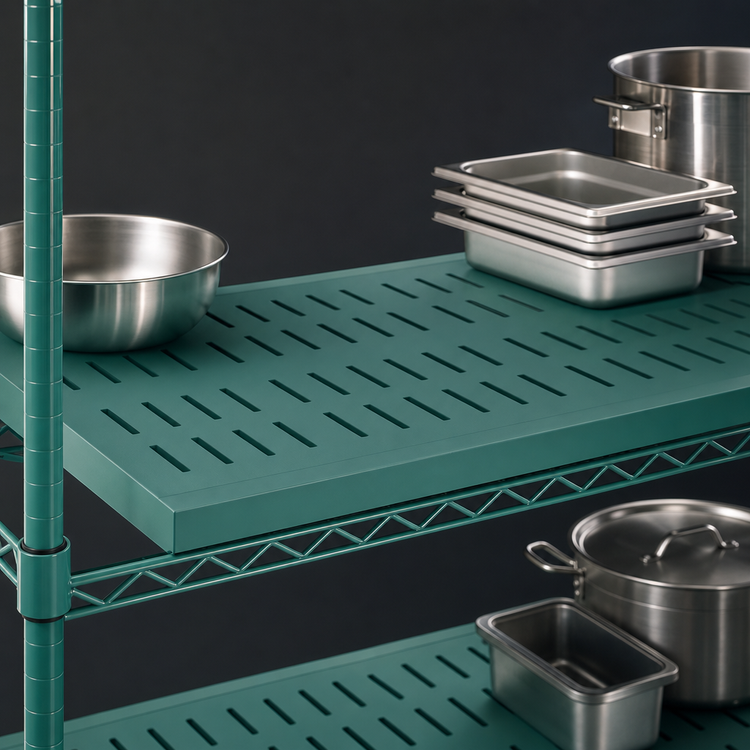 Product image #3 for Eagle Group QuadPLUS Solid Green Polymer Shelf Mat with Wire QuadTruss Frame, 48 x 24 Inches