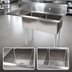 Thumbnail image #3 for John Boos E-Series 2-Compartment Stainless Steel Sink with Left Drainboard, 18-Inch x 18-Inch Bowls, and 9-3/4-Inch Backsplash