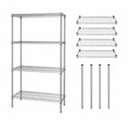Thumbnail image #3 for Quantum WR74-2424C Chrome-Plated Wire Shelving Starter Unit, Stationary, 4 Shelves, 24"W x 24"D x 74"H