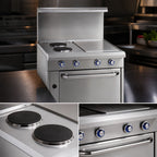 Thumbnail image #3 for Imperial (Middleby) Spec Series IHR-GT24-2-E-M 36-Inch Electric Countertop Range with 2 Round Elements and 24-Inch Thermostatic Griddle