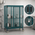 Thumbnail image #3 for Metro Super Erecta Mobile Security Cage with Sliding Doors, Metroseal Green Epoxy, Polymer Horn Casters