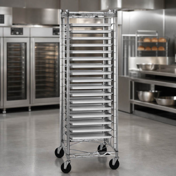 Product image #3 for Metro RE1 Mobile End-Load Wire Bun Pan Rack, 38-Pan Capacity, 18 x 26-Inch Pans, Brite Zinc Finish