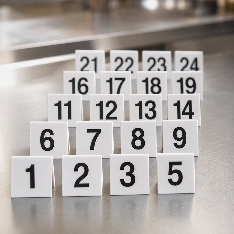 Product image #3 for 1-25 Square Washable Table Number Set, 4 x 4 Inches