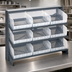 Thumbnail image #3 for Quantum Sloped Bench-Style Pick Rack with 3 Shelves and 9 Clear Bins, 36 Inch Wide