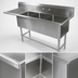 Thumbnail image #3 for John Boos Pro-Bowl 3-Compartment Sink with Left Drainboard, 14-Gauge Stainless Steel
