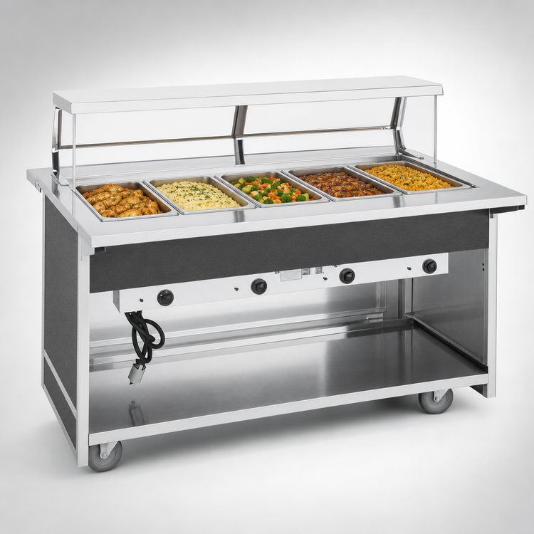 Product image #3 for Atlas Metal BLH-5-OT 5-Well Electric Mobile Hot Food Serving Counter