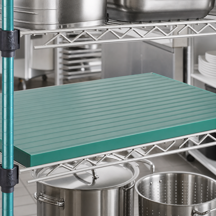 Product image #3 for QuadPlus 48 Inch x 24 Inch Solid Green Polymer Shelf Mat