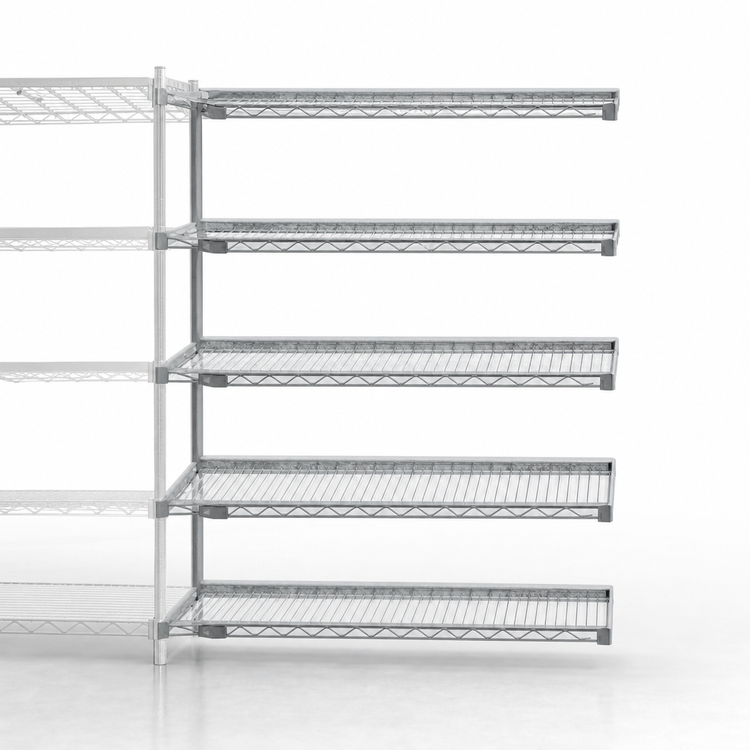 Product image #3 for Eagle Group 5-Tier Add-On Wire Shelving Unit, 72W x 18D x 86H, Stainless Steel Finish