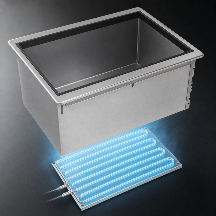 Product image #3 for Advance Tabco Bar King Drop-In Ice Bin with 7-Circuit Cold Plate and Sliding Cover, 50 lb Capacity