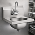 Thumbnail image #3 for Eagle Group HSA-10-F Wall-Mounted 304 Stainless Steel Hand Sink with Splash-Mounted Gooseneck Faucet
