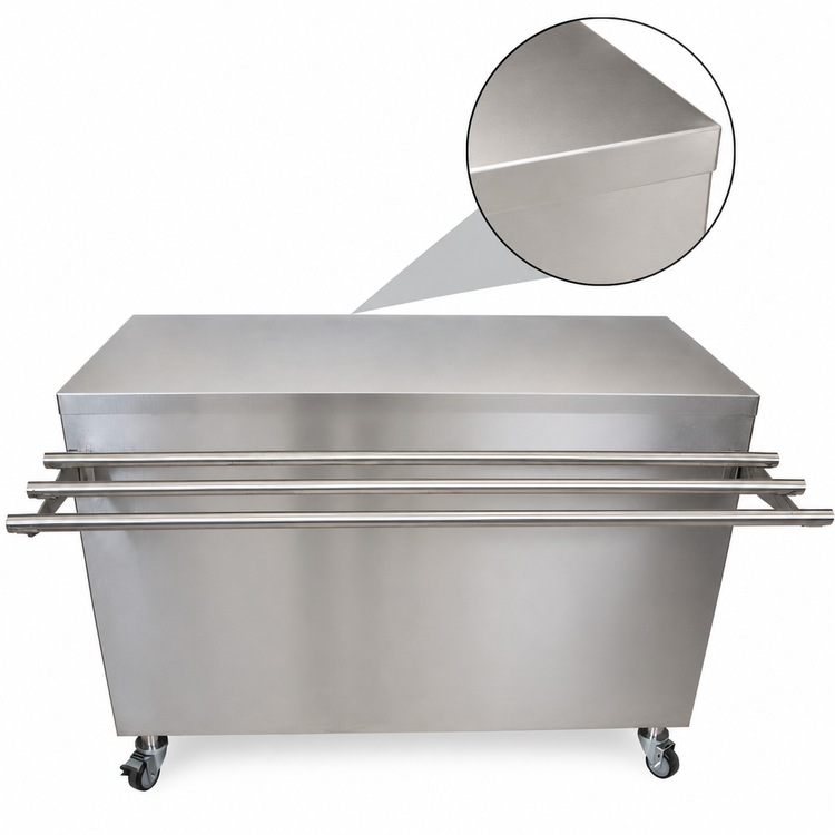Product image #3 for BK Resources 48-Inch x 24-Inch Stainless Steel Serving Counter with 12-1/2-Inch Drop Shelf