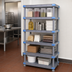 Thumbnail image #3 for Millenia 5-Shelf Solid Polymer Starter Shelving Unit, 30W x 24D x 62H, Gray, 2,000 lb. Capacity