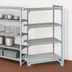 Thumbnail image #4 for Cambro Camshelving Premium 4-Tier Vented-and-Solid Add-On Polymer Shelving Unit, 24 x 48 x 64 Inches, Speckled Gray