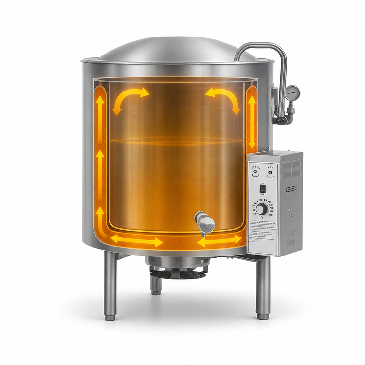 Product image #3 for AccuTemp Edge Series 60 Gallon Gas Stationary Kettle, Full Jacket, Self-Contained