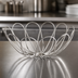 Thumbnail image #4 for American Metalcraft Bloom Round Stainless Steel Serving Basket, 11 Inch
