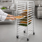 Thumbnail image #3 for Advance Tabco PR10-3K Half-Height Front-Load Mobile Aluminum Pan Rack, 10 Full-Size Pan Capacity