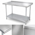 Thumbnail image #3 for Advance Tabco 84-Inch x 24-Inch 16-Gauge 430 Stainless Steel Work Table with Rear Up-Turn and Galvanized Undershelf