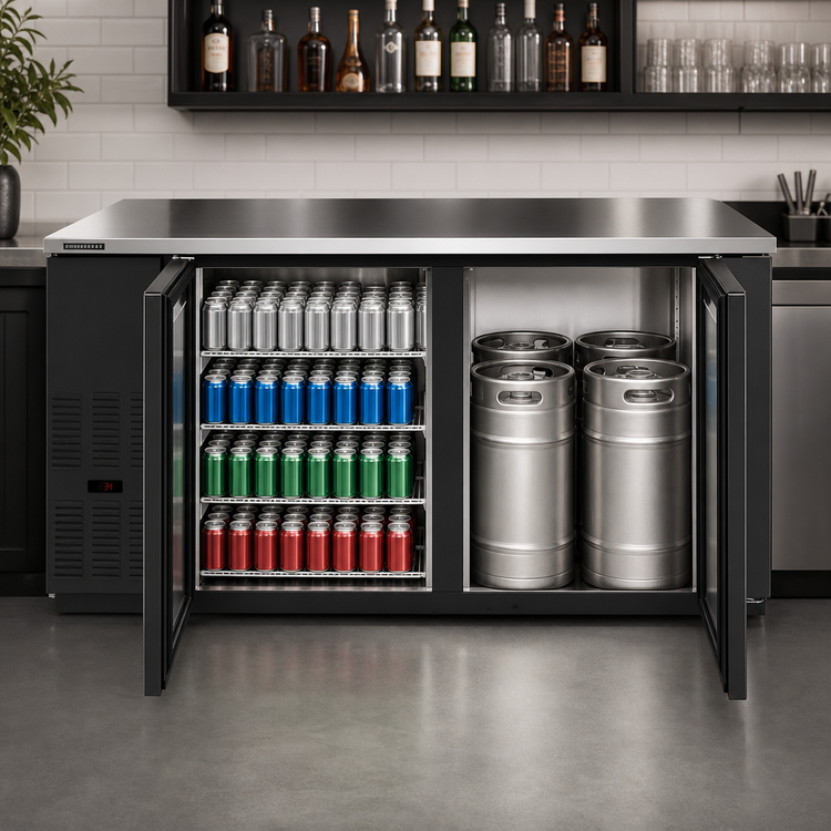 Product image #3 for Hoshizaki BB69 Two-Section Back Bar Cooler, 69-1/2 Inch Wide, Self-Contained Side-Mount Refrigeration
