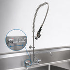 Thumbnail image #3 for BK Resources WorkForce BKF-VSMPR-WB-AF10-G 8-Inch Splash-Mount Pre-Rinse Assembly with 10-Inch Swing-Spout Add-On Faucet
