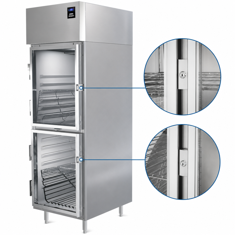 Product image #3 for Delfield 6025XL-GH One-Section Reach-In Refrigerator with Half-Height Glass Doors, 19 Cu. Ft.