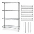 Thumbnail image #3 for Quantum WR54-1448S Wire Shelving Starter Unit, 48"W x 14"D x 54"H, 4 Shelves, 304 Stainless Steel