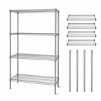 Thumbnail image #3 for Quantum WR54-1830S Stationary Wire Shelving Starter Unit, 4 Shelves, 304 Stainless Steel, 30"W x 18"D x 54"H