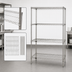 Thumbnail image #3 for Quantum WR63-2448S 4-Shelf Wire Shelving Starter Kit, 48 x 24 x 63 Inches, 304 Stainless Steel