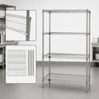 Thumbnail image #3 for Quantum WR63-2448S 4-Shelf Wire Shelving Starter Unit, 48 x 24 x 63 Inches, 304 Stainless Steel, Stationary