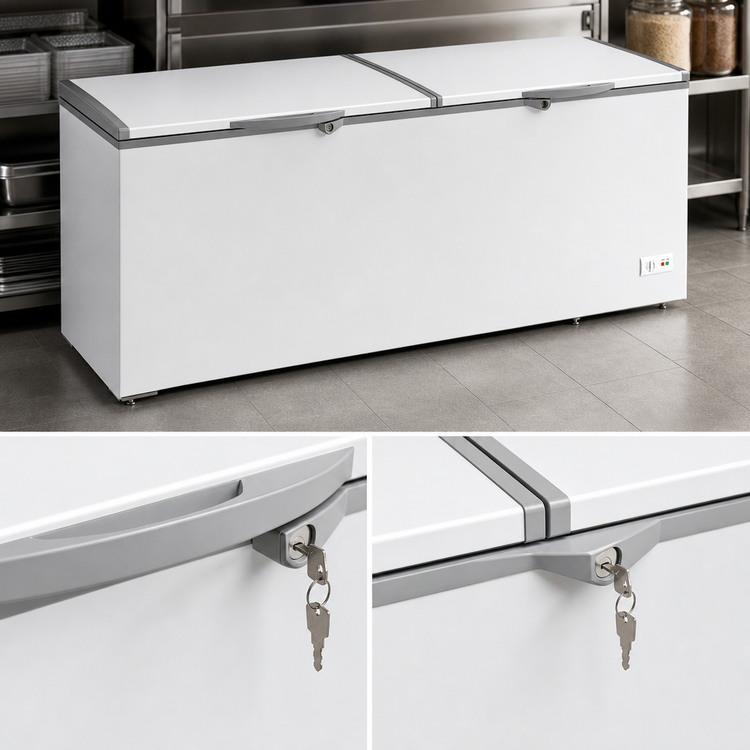 Product image #3 for KoolMore 77-Inch 24 Cu. Ft. Commercial Chest Freezer with Dual Solid Locking Lids