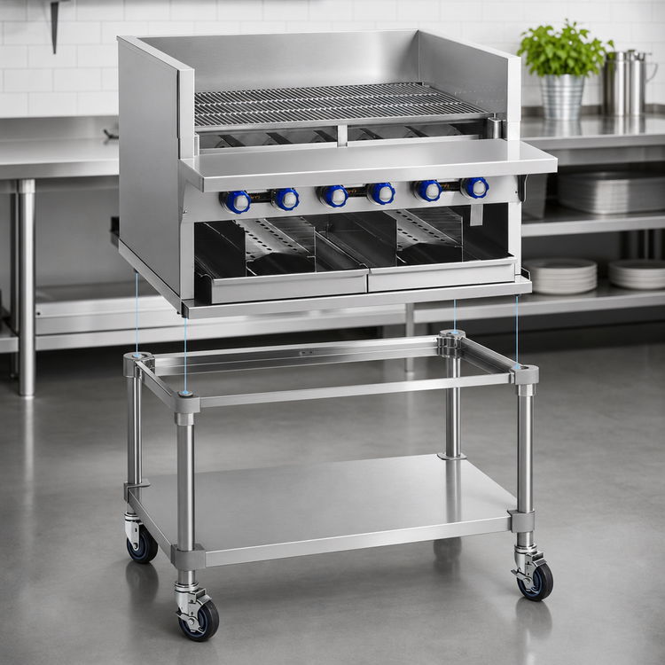 Product image #3 for Imperial 72-Inch Stainless Steel Open Base Equipment Stand with Undershelf for IABA-72