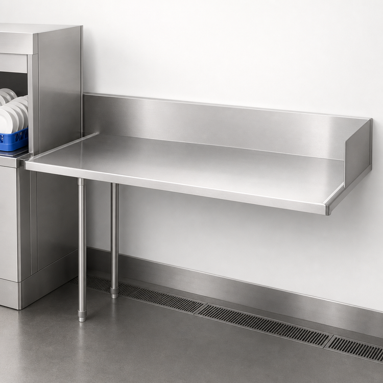 Product image #3 for John Boos E-Series Clean Straight Dishtable, 72 x 30 Inch, Right-to-Left Operation, 18-Gauge Stainless Steel
