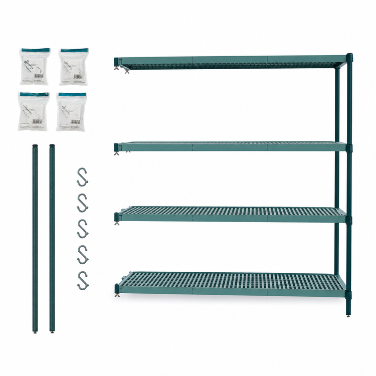 Product image #3 for Metro Super Erecta Pro 4-Shelf Add-On Stationary Polymer Shelving Unit, 21 x 72 x 74 Inches