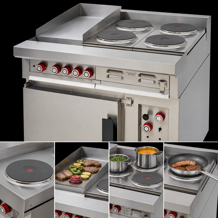 Product image #4 for Lang 36-Inch Electric Heavy Duty Range with Standard Oven Base, 1 Hot Top, and 4 French Plates