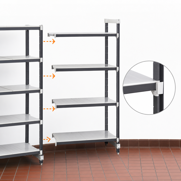 Product image #3 for Camshelving Elements XTRA 4-Tier Stationary Solid Add-On Shelving Unit, 18 x 36 x 64 Inches