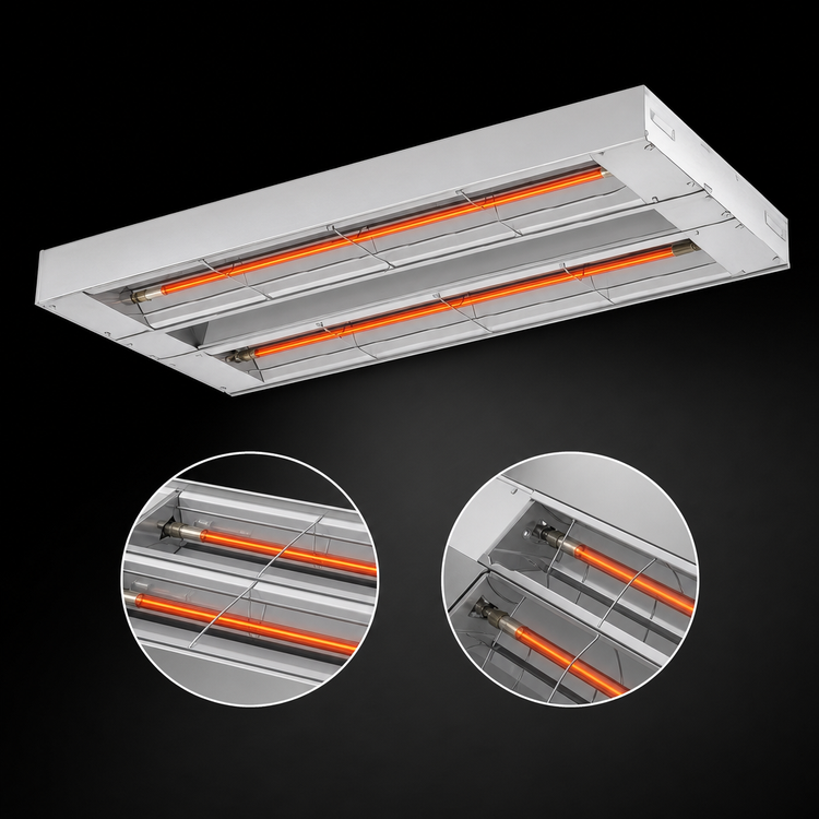 Product image #3 for Hatco Glo-Ray 24-Inch Double Infrared Strip Heater, Unlighted, 700W, Aluminum