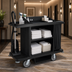 Thumbnail image #3 for Rubbermaid Xtra Full Size Plastic Housekeeping Cart with Vinyl Bag and Vacuum Holder