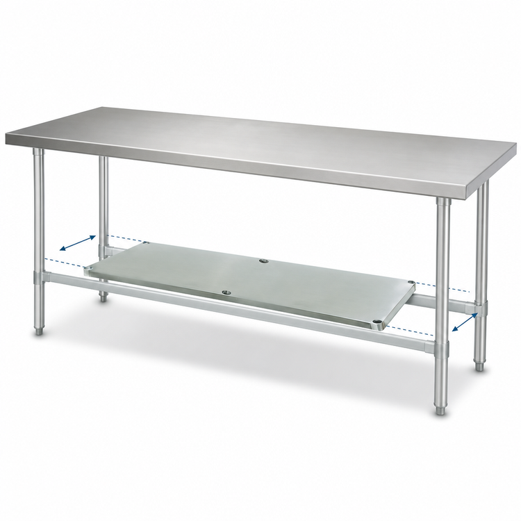 Product image #3 for Advance Tabco Stainless Steel Undershelf for 120" x 30" Work Tables