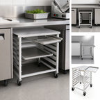 Thumbnail image #3 for Channel Manufacturing RG101 Under-Counter Outrigger Slicer Stand Bun Pan Rack with Stainless Steel Top, 8-Pan Capacity, 20.5 x 26 x 32 Inches