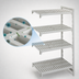 Thumbnail image #4 for Cambro Camshelving Premium Stationary 4-Shelf Vented Add-On Polymer Shelving Unit, 24 x 24 x 64 Inches