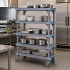 Thumbnail image #3 for Quantum Millenia QPM247262VS-5 Mobile Polymer Shelving Starter Unit, 5 Open Grid Shelves, 72 x 24 x 62 in, Gray