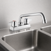 Thumbnail image #3 for Steel Works Stainless Manual Deck-Mount Faucet with 10-Inch Standard Swing Spout, 4-Inch Centers